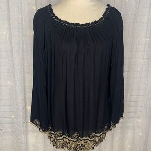 Krista Lee Black and Gold Women's Blouse